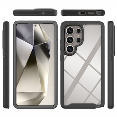 SKALO Samsung S25 Ultra Shockproof Clear Hybrid Suojakuori - Punainen