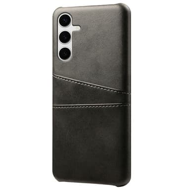SKALO Samsung S25+ PU-Nahkainen Kortholderi Suojakuori - Musta