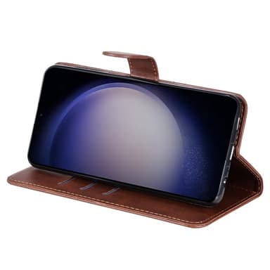 SKALO Samsung S25 Klassinen vetoketju Lompakkokotelo - Ruskea