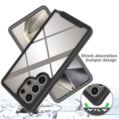 SKALO Samsung S25 Ultra Shockproof Clear Hybrid Suojakuori - Punainen