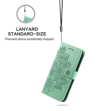 SKALO Motorola Moto G75 5G Mandala Lompakkokotelo - Turkoosi