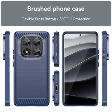 SKALO Xiaomi Redmi Note 14 Pro 5G Armor Carbon Suojakuori - Sininen