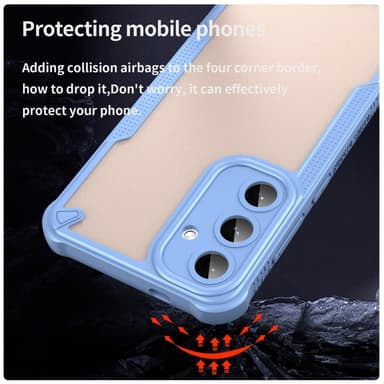 SKALO Samsung S25+ Armor Hybrid Frosted Suojakuori - Sininen