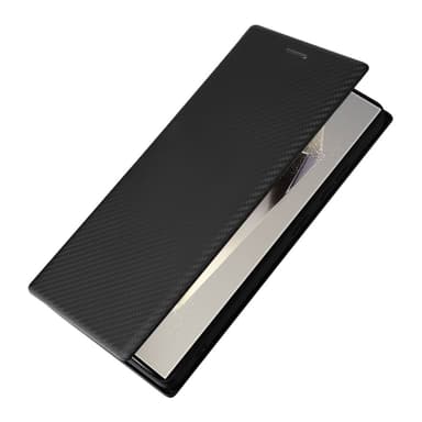 SKALO Samsung S25 Ultra Carbon Fiber Lompakkokotelo - Musta