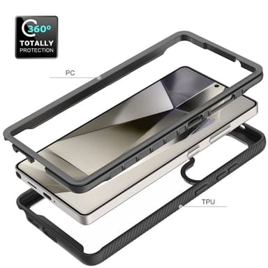 SKALO Samsung S25 Ultra Shockproof Clear Hybrid Suojakuori - Punainen