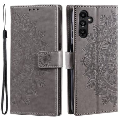 SKALO Samsung S25+ Mandala Lompakkokotelo - Harmaa