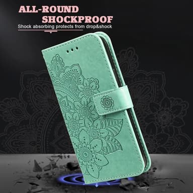 SKALO Motorola Moto G75 5G Mandala Lompakkokotelo - Turkoosi