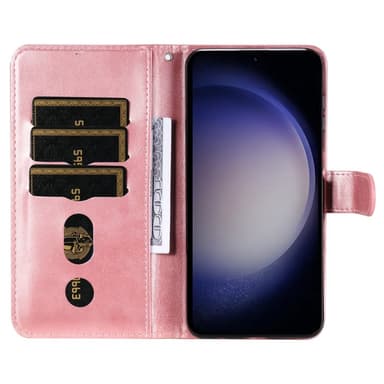 SKALO Samsung S25 Klassinen vetoketju Lompakkokotelo - Pinkki