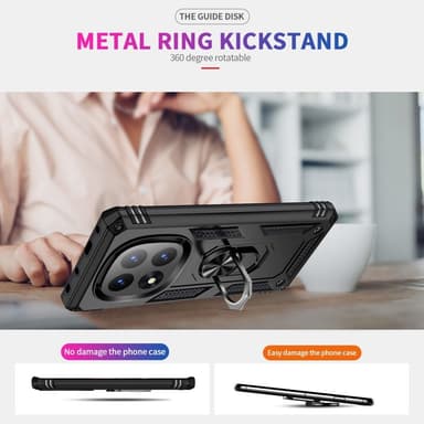 SKALO Xiaomi Redmi Note 14 Pro+ 5G Armor Metallring Suojakuori - Musta