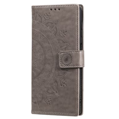 SKALO Samsung S25+ Mandala Lompakkokotelo - Harmaa
