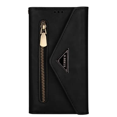 SKALO Samsung S25 N.BEKUS Envelope Clutch 8-Lokeroa Lompakkokotelo - Musta
