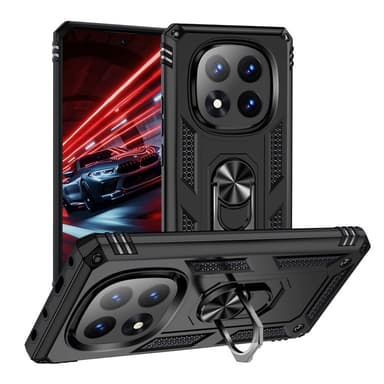 SKALO Xiaomi Redmi Note 14 Pro+ 5G Armor Metallring Suojakuori - Musta