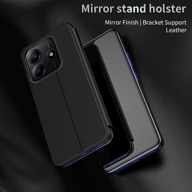 SKALO Xiaomi Redmi Note 14 5G Clear View Lompakkokotelo - Ruusukulta
