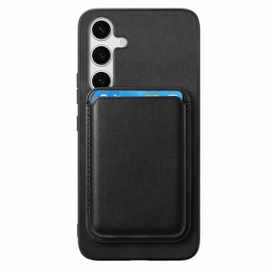 SKALO Samsung S25+ 2-in-1 PU-nahkakotelo+korttikotelo - Musta