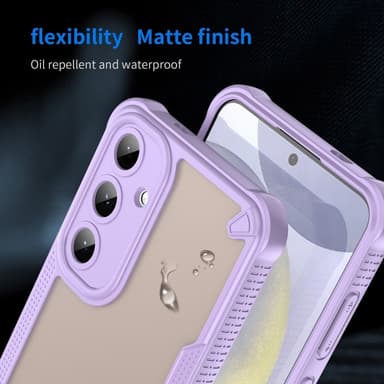 SKALO Samsung S25+ Armor Hybrid Frosted Suojakuori - Violetti