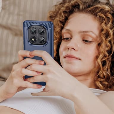 SKALO Xiaomi Redmi Note 14 Pro 5G Armor Carbon Suojakuori - Sininen