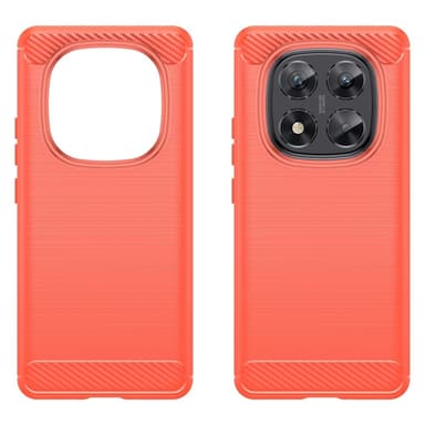 SKALO Xiaomi Redmi Note 14 Pro 5G Armor Carbon Suojakuori - Punainen