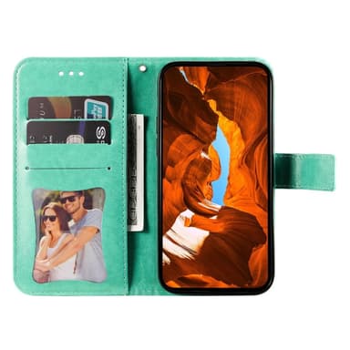 SKALO Motorola Moto G75 5G Mandala Lompakkokotelo - Turkoosi
