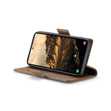 CaseMe Samsung S25 023 Series PU-Läder Lompakkokotelo - Ruskea