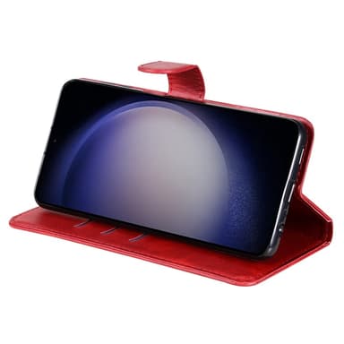 SKALO Samsung S25 Klassinen vetoketju Lompakkokotelo - Punainen
