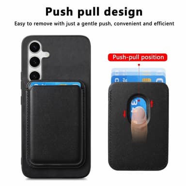 SKALO Samsung S25+ 2-in-1 PU-nahkakotelo+korttikotelo - Musta