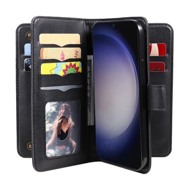 SKALO Samsung S25 KT 10-Lokeroa Lompakkokotelo - Musta