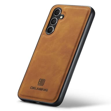DG MING Samsung S25 Premium PU-nahka Hybrid Suojakuori - Ruskea