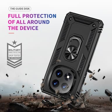 SKALO Xiaomi Redmi Note 14 Pro+ 5G Armor Metallring Suojakuori - Musta