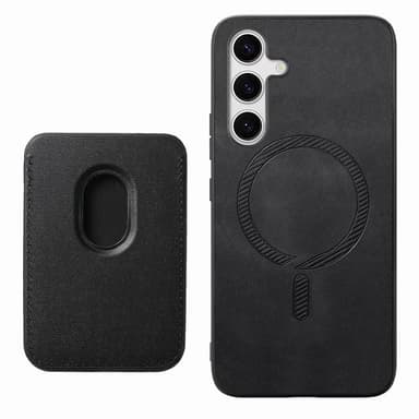 SKALO Samsung S25+ 2-in-1 PU-nahkakotelo+korttikotelo - Musta