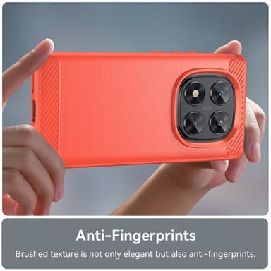 SKALO Xiaomi Redmi Note 14 Pro 5G Armor Carbon Suojakuori - Punainen