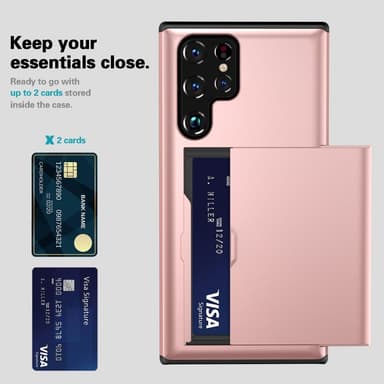 SKALO Samsung S25 Ultra Armor Korttikotelo Suojakuori - Musta