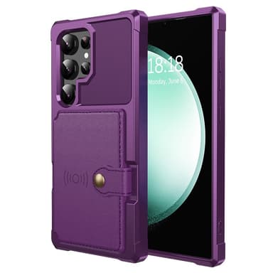 SKALO Samsung S25 Ultra Iskunkestävä kotelo Lompakolla - Violetti