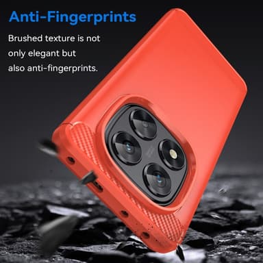 SKALO Xiaomi Redmi Note 14 Pro 5G Armor Carbon Suojakuori - Punainen