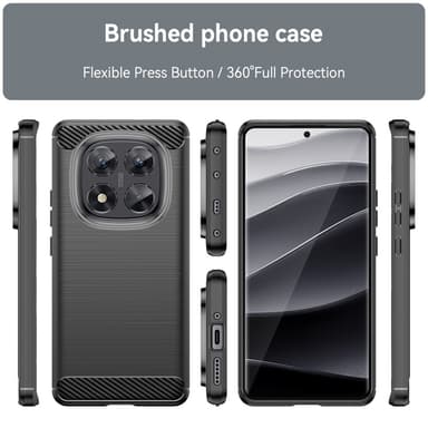 SKALO Xiaomi Redmi Note 14 Pro 5G Armor Carbon Suojakuori - Musta
