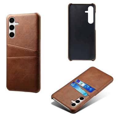 SKALO Samsung S25+ PU-Nahkainen Kortholderi Suojakuori - Ruskea
