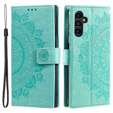 SKALO Samsung S25+ Mandala Lompakkokotelo - Turkoosi