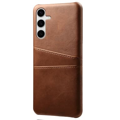 SKALO Samsung S25+ PU-Nahkainen Kortholderi Suojakuori - Ruskea