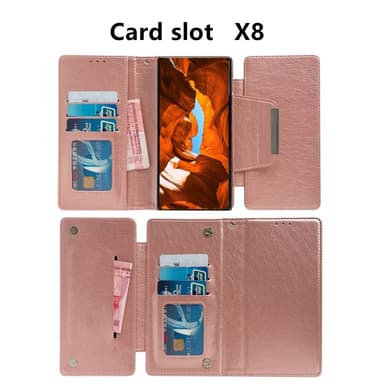 SKALO Samsung S25+ 2-in-1 Magneettinen Irrotettava Lompakkokotelo - Ruusukulta