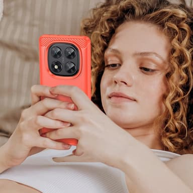 SKALO Xiaomi Redmi Note 14 Pro 5G Armor Carbon Suojakuori - Punainen
