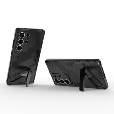 SKALO Samsung S25 Ultra Armor Hybrid Punk Suojakuori - Musta