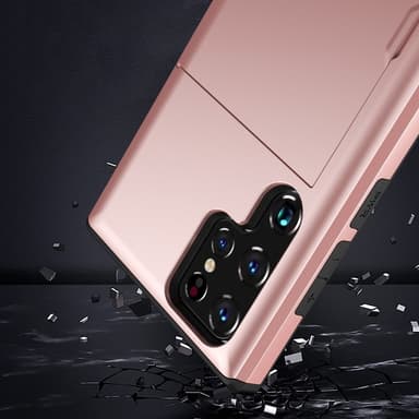 SKALO Samsung S25 Ultra Armor Korttikotelo Suojakuori - Musta
