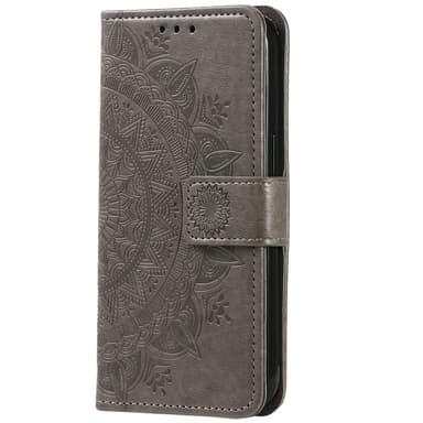 SKALO Xiaomi Redmi Note 14 5G Mandala Lompakkokotelo - Harmaa