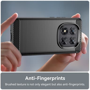 SKALO Xiaomi Redmi Note 14 Pro 5G Armor Carbon Suojakuori - Musta