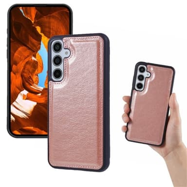 SKALO Samsung S25+ 2-in-1 Magneettinen Irrotettava Lompakkokotelo - Ruusukulta