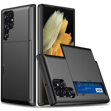SKALO Samsung S25 Ultra Armor Korttikotelo Suojakuori - Musta