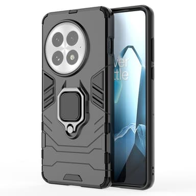 SKALO OnePlus 13 Armor Metallring Suojakuori - Musta