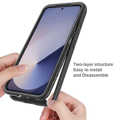 SKALO Samsung S25 Shockproof Clear Hybrid Suojakuori - Musta