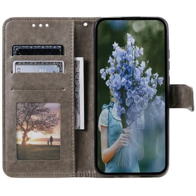 SKALO Xiaomi Redmi Note 14 5G Mandala Lompakkokotelo - Harmaa