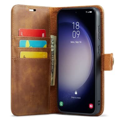DG MING Samsung S25+ 2-in-1 Magneetti Lompakkokotelo - Ruskea