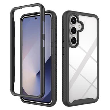SKALO Samsung S25 Shockproof Clear Hybrid Suojakuori - Musta